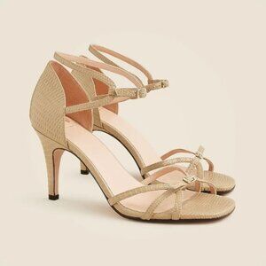 Made-in-Italy cage-toe heels in lizard-embossed leather :: Size 8 :: NWT